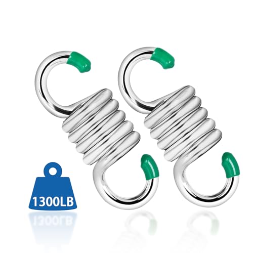 2Pack Premium Porch Swing Springs (Silver Small),1300lb Heavy Duty Springs, Rust Resistant Swing Springs, Spring for Swing Hammock Hanging Chair Spring for Hammock Spring,Porch Swings - color: Silver Small