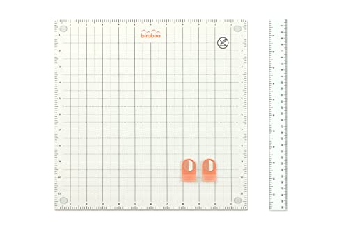 BiraBira Steel Magnetic Platform, Double-Sided All-in-ONE 12 X 12 inch | 4 Pc, Magnetic Cutting Platform with Two Magnets and One Magnetic Ruler