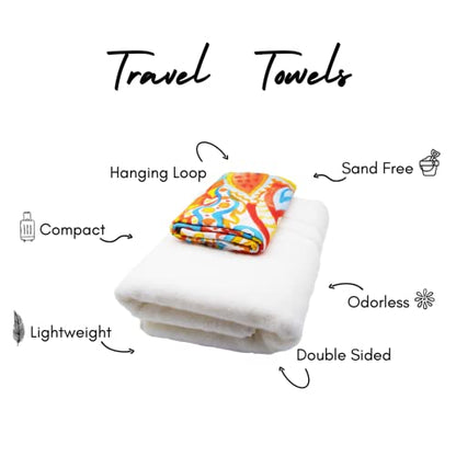 ECCOSOPHY Microfiber Beach Towel - Quick Dry, Sand Free and Oversized 71x35 | Super absorbent, lightweight, swimming, gym, extra large, pool, cruise, camping, yoga, travel, compact, carry bag, vacation - color: Ibiza