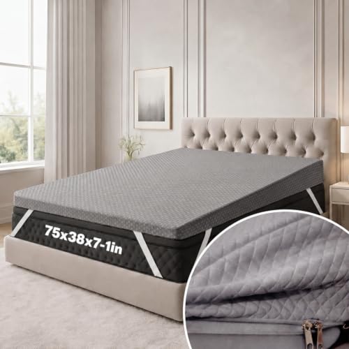 Cinnvoice Mattress Wedge with Cover, 7 Inch Twin Incline Wedge for Back and Neck Support, Adjustable Elevator Under Mattress Topper Support for Bedroom - color: Grey, size: 7 Inch Twin