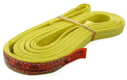 DD Sling 1 Inch x 12 Foot Nylon Lifting Sling – USA Made, 3,200 lb Vertical, 2,600 lb Choker, 6,400 lb Basket – 2-Ply Heavy Duty 900 Webbing, Type 4 Twisted Eye & Eye Rigging Sling, Safety Orange - size: 1 in x 12 ft