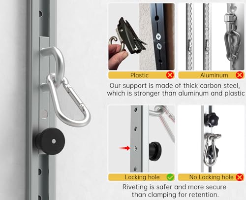 Adjustable Wall-Mounted Anchor Fitness System with Automatic Locking Function， Resistance Band Wall Anchor Exercise Equipment for at Home Gym Fitness Workout,Black