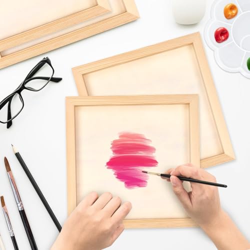 FSWCCK 5 Pack 10 x 10 inch Wood Panel Boards, Unfinished Wood Canvas Panels for Crafts, Painting Canvas, DIY Art Projects, Pouring, Arts Use with Oils, Acrylics - size: 10"X 10" 5 Pack