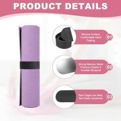 Yoga Mat Strap Slap Band, One Snap Yoga Mat Slap Band for Keep Mats Tightly Rolled Exercise Mat Sling Holder - color: Black