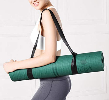 IUGA Premium Set- Includes 1 Yoga Block 2 Pack with Yoga Strap, 1 Eco Friendly Yoga Mat with Alignment Lines