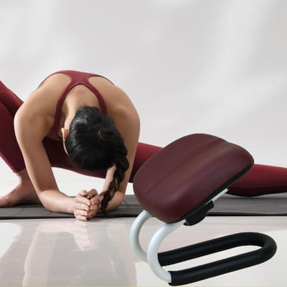 Meditation Bench, Adjustable Height Kneeling Stool with Thick Cushion, Deep Red Seiza Chair for Yoga Zen Prayer Practice - color: Deep Red