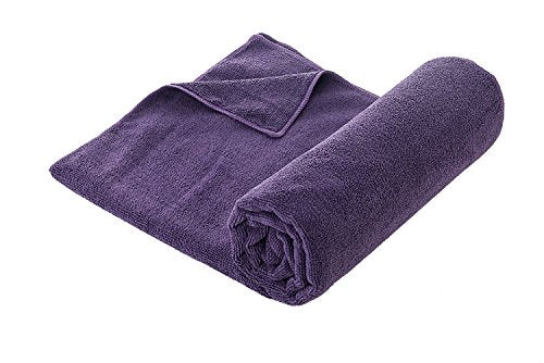 bintiva Hot Yoga Towel, Non Slip, Eco Friendly, 100% Microfiber, Large 25" x 72" Fits All Mats - color: Purple