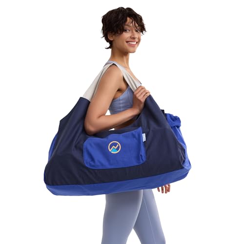 JoYnWell Yoga Bags and Carriers Fits All Your Stuff, Extra Large Yoga Mat Bag Full Zip Yoga Mat Bag with 3 Zipper pockets - color: Blue-Navy