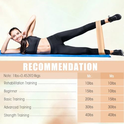 DEEKIN 30 Pcs Resistance Exercise Bands Bulk - color: Light Brown, style: 35-40 Lbs