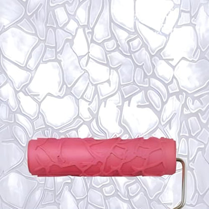 7" Texturing Roller, Patterned Textured Paint Roller, Drywall Texture Tool | Embossed Rubber Paint Roller, Decorative Art Texture Roller, Knockdown Texture Tool for DIY Household Wall Painting (BK046R) - style: BK046R