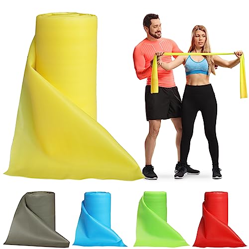 8-Yard Latex-Free Resistance Band Roll for Physical Therapy and Exercise - color: Yellow - X-Light