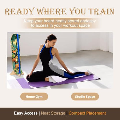 Wooden Balance Board Stand, Display Rack and Storage Holder for Balance Trainer and Wobble Board, Stable Organizer for Home Gym, Surf Training and Yoga Practice, 10 x 7.5 x 4 Inch