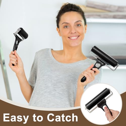 Frienda 6 Pack Rubber Brayer Rollers Set, 2 Inch, 3.2 and 4.7 Inch Hard Rubber Rollers for Printmaking, Ink Application, Block Printing, Stamping, Wallpaper, Vinyl, Gluing, Crafting - size: 2 Inches, 3.2 Inch, 4.7 Inches