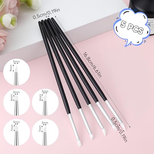 HJZHII 15 Pcs Silicone Clay Sculpting Tool, Modeling Dotting Tool | Polymer Clay Tools Dual-End Rubber Pens Modeling Dotting Tools for Painting DIY Handicraft Silicone Brush Sculpture Pottery