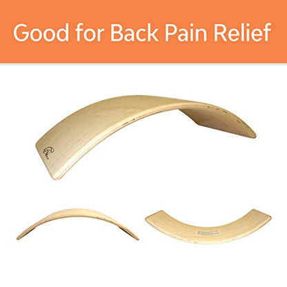 HSP Upper Back Bolster Wooden Pillow | Back Bend Stretcher for Spinal Health, Pain Relief and Posture Correction, Maple Wood Lumbar Support for Upper and Lower Back
