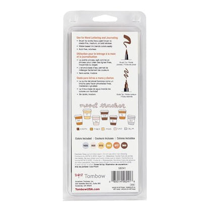 Tombow 56241 Dual Brush Pen Art Markers, Coffee Break, 6-Pack