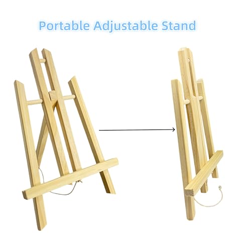 Adjustable Portable Tabletop Easel Stand for Painting, Wooden Art Easel, Painting Easel for Canvas and Sign Display – Sturdy, Versatility Art Easel for Painting Parties (11.8"X7.5"X1.18") - size: 11.8"X7.5"X1.18"