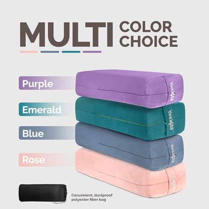 Yes4All Triple-Layer Sponge Yoga Bolster Pillow for Restorative Yoga & Meditation - Versatile Yoga Support Pillow, Balance & Poses Modification - color: D. Purple