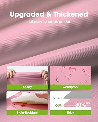 Pureegg Plastic Table Cloth Disposable 8 Pack, 84 Inch Round, Pink | Easter Party, Valentines Day, Mothers Day, Leakproof & Sturdy, Pink, Round Tablecloth - color: Pink, size: 84" Round