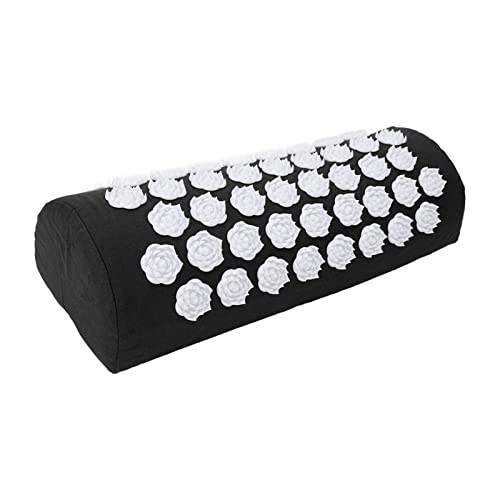 Acupressure Pillow for Neck, Acupressure Massage Pillow, Floral Stimulation Design ABS and Cotton Material Great Yoga Meditation(Black)
