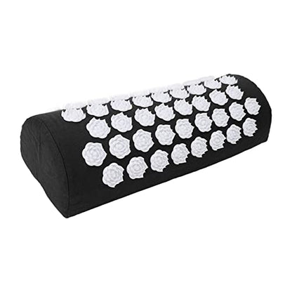 Acupressure Pillow for Neck, Acupressure Massage Pillow, Floral Stimulation Design ABS and Cotton Material Great Yoga Meditation(Black)