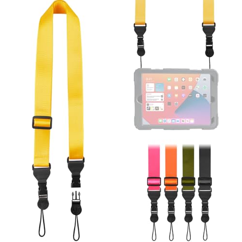 FIEIL Adjustable Shoulder Strap, Nylon Camera Strap, Comfortable Neck Strap for iPad, Cellphone Tablet, Camera, Laptop, Binocular, Luggage Bag (Bright Yellow Universal Lanyard) - color: Bright Yellow