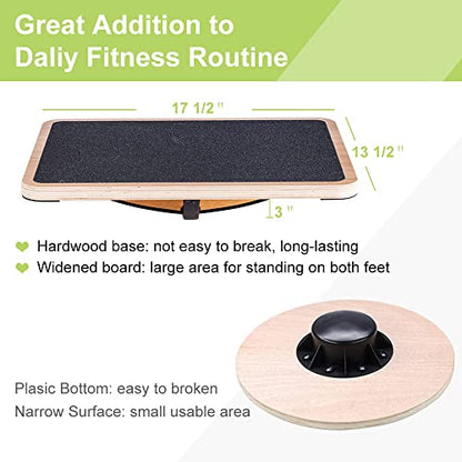 StrongTek Professional Wooden Balance and Adjustable Slant Board Set – Ideal for Core Strength, Stability, and Flexibility Training