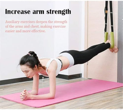 Back bend Assist Trainer - Improve Back and Waist Flexibility, Door Flexibility Stretching Strap, Home equipment for Ballet, Dance, Yoga, Gymnastics, Cheerleading, Splits - color: black