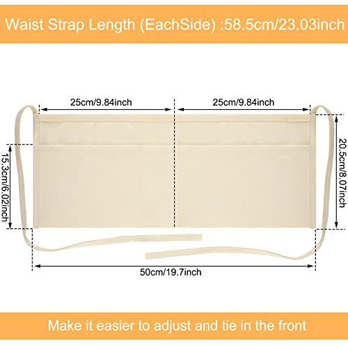 JenPen 6 Pcs Nail Apron Canvas Waist Apron Bulk for Carpenters with 2-pocket Work Unisex Cloth Tool Belt Washable Utility for Men Women Adults Woodworkers, Artists, and Other Crafts People