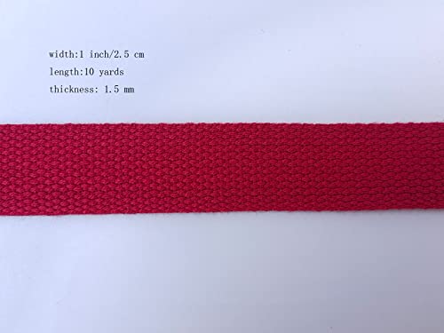 2.5cm(1인치) 면 웨빙 9.1m(10야드) 면 스트랩 토트 캔버스 백 공예 바느질용 (2002 버건디) - color: 2002 버건디