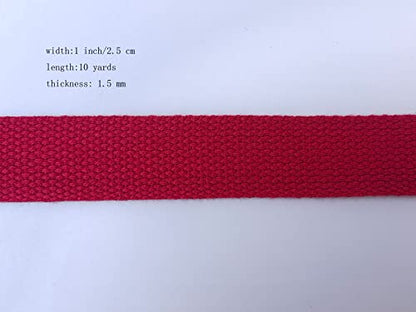 2.5cm(1인치) 면 웨빙 9.1m(10야드) 면 스트랩 토트 캔버스 백 공예 바느질용 (2002 버건디) - color: 2002 버건디