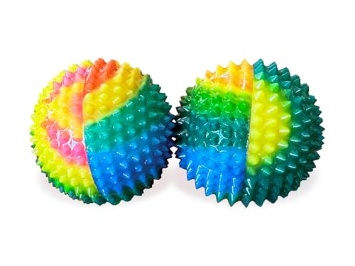 2X Spiky DBT Skill Balls | 1.85 inch | Magnetic Stress Relief Balls | Spiky Massage Balls for Relaxation, Tension Release, Focus & Mobility (Rainbow) - color: Rainbow, size: 2 inches
