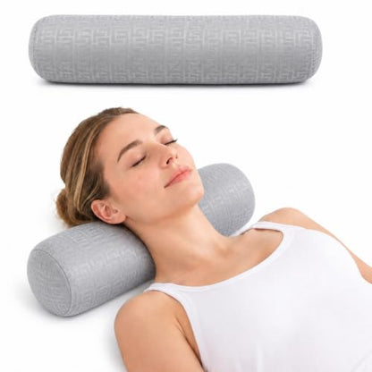 Neck Roll Pillow, Cervical Neck Pillow Bolster Pillow for Sleeping - color: Slate Gray
