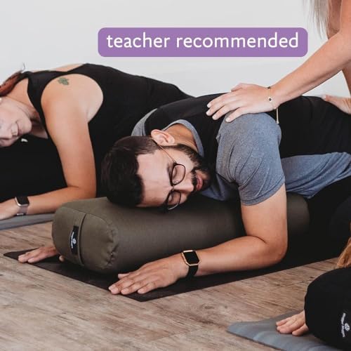 Hugger Mugger Standard Yoga Bolster - Firm, Supportive, Handmade, Durable - color: Black