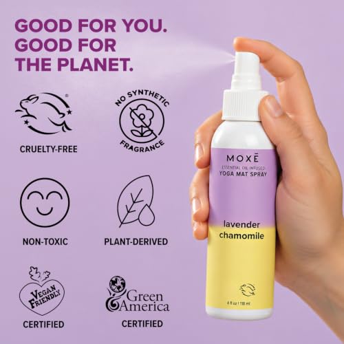 MOXE Yoga Mat Cleaner Spray, Lavender & Chamomile Essential Oil, 4oz, 2 PK - size: 4 Fl Oz (Pack of 2)