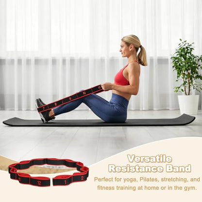 Fitness Resistance Bands, Section Number Stretch Resistance Band | Elastic Stretch Strap with Handles - color: Red
