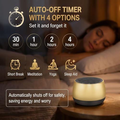 Portable Electronic Tibetan Singing Bowl, 9 Healing Sounds Touch Control Meditation Sound Machine with Timer Auto Off Memory Function for Yoga Reiki Relax Deep Sleep - color: Gold