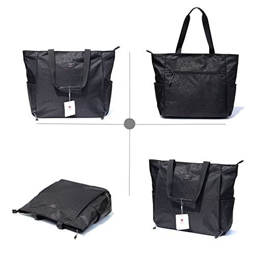 ESVAN Yoga Mat Bag Yoga Tote Carrier Shoulder Bag Carryall Tote for Office,Yoga,Pilates,Travel,Beach and Gym - color: A Black