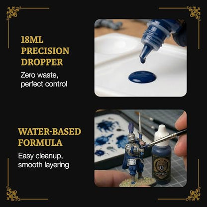 Ludus Bellum Miniature Paint Navy Blue Color 18ml Dropper Bottle, Professional Acrylic Paint for Miniatures & Models, Provides Quality Acrylic Tones and Shades for Warhammer 40K D&D Figures - color: Navy Blue
