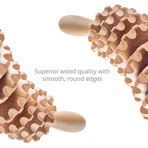 Body Back Wooden Curved Therapy Roller, Massage Tool for Muscle Pain Relief - size: Curved