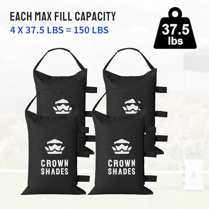 CROWN SHADES Sand Bags for Canopy Legs, 150 LBS, Black (Unfilled) - color: Black, size: 150lbs