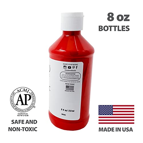 milo Acrylic Paint Set, 12 Primary Colors, 8 oz Bottles, Semi-Gloss | Safe, Non-Toxic, Made in the USA, Arts & Crafts Paints for Artists, Student & Hobby Painters, Paint Pack, Classroom, Bulk - style: Primary Set 12 x 8 oz
