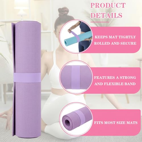 Yoga Mat Strap, One Snap Yoga Mat Slap Band for Keep Mats Tightly Rolled, Elastic One Snap Straps Band