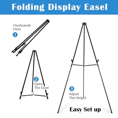 70" Adjustable Aluminum Display Easel Stand, Holds 20 lbs | Versatile Tripod Easel for Artistic Presentations, Lightweight and Sturdy for Art Shows, Exhibitions, and Studios,4 Pack - style: 4 Pack