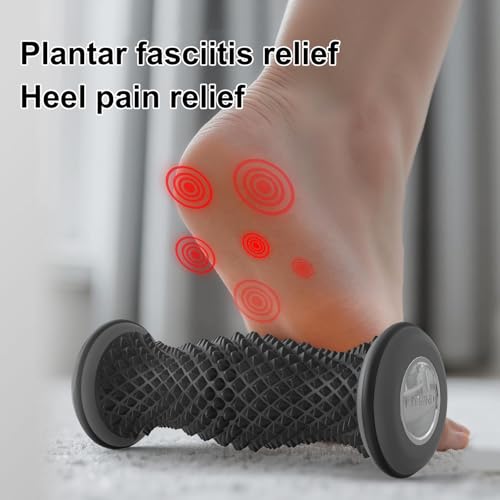 Foot Roller Massager for Plantar Fasciitis Relief, Portable Silent Deep Tissue Massager Tool for Arch and Heel Pain-Black - color: Blak