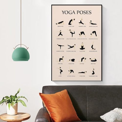 CYPGTBCK Yoga Poster for Beginners Home Gym Workout Poster Decorative Painting Canvas Wall Art Living Room Posters Bedroom Painting 12x18inch(30x45cm) - size: 18"L x 12"W