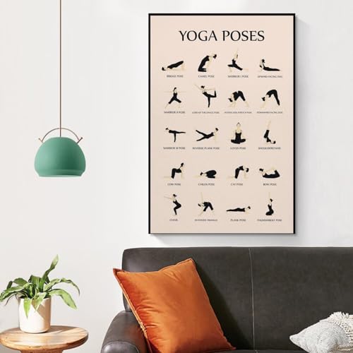 CYPGTBCK Yoga Poster for Beginners Home Gym Workout Canvas Art Poster And Wall Art Picture Print Modern Family Bedroom Decor Posters 16x24inch(40x60cm) - size: 24"L x 16"W