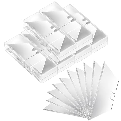 Vickay 90 Pack Utility Knife Blades, SK5 Box Cutter Blades, Razor Blades | Standard Replacement Blades for Heavy Duty Box Cutter Refills, for Cardboard, Leather, Drywall, Carpet, Rope, Pipe, etc - color: Silver, size: 90 Pack