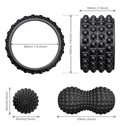 Kipika Back Roller Wheel,Back Stretcher,Back Cracker,Yoga Wheel, Foam Roller for Back Pain Relief and Posture Correction with Massage Ball | Back Stretcher, Back Cracker, Yoga Wheel, Foam Roller for Back Pain Relief and Posture Correction, With Massage Ba