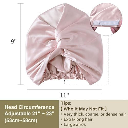 ZIMASILK 22 Momme 100% Mulberry Silk Bonnet for Sleeping Women, Pink - color: Pink
